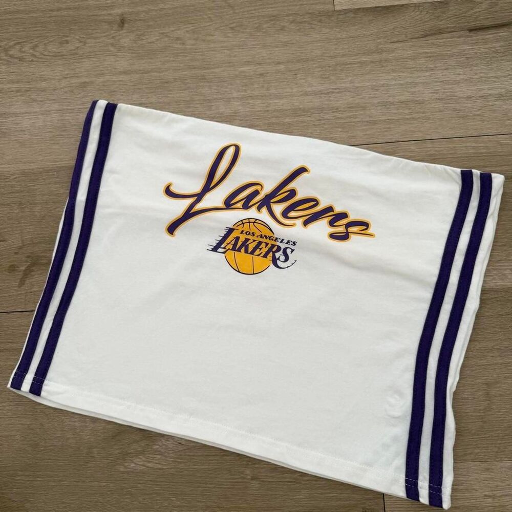 Ultra Game Los Angeles Lakers Strapless Cropped Tube Top Women's XL Retro Y2K